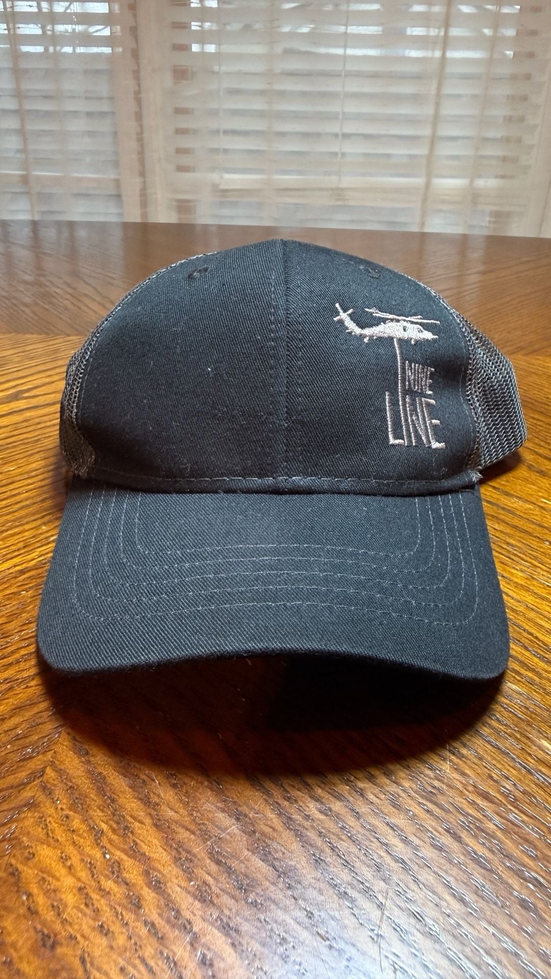 Port Authority Youth Black Dropline Snapback Hat with Helicopter Logo 2