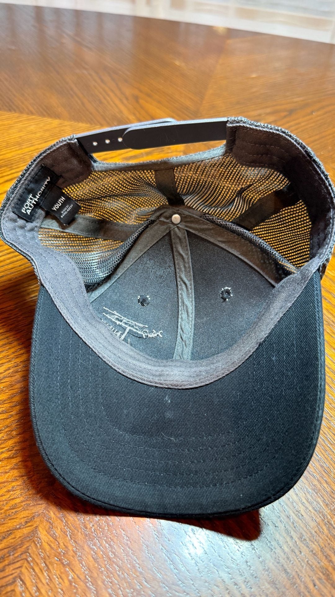 Port Authority Youth Black Dropline Snapback Hat with Helicopter Logo 6