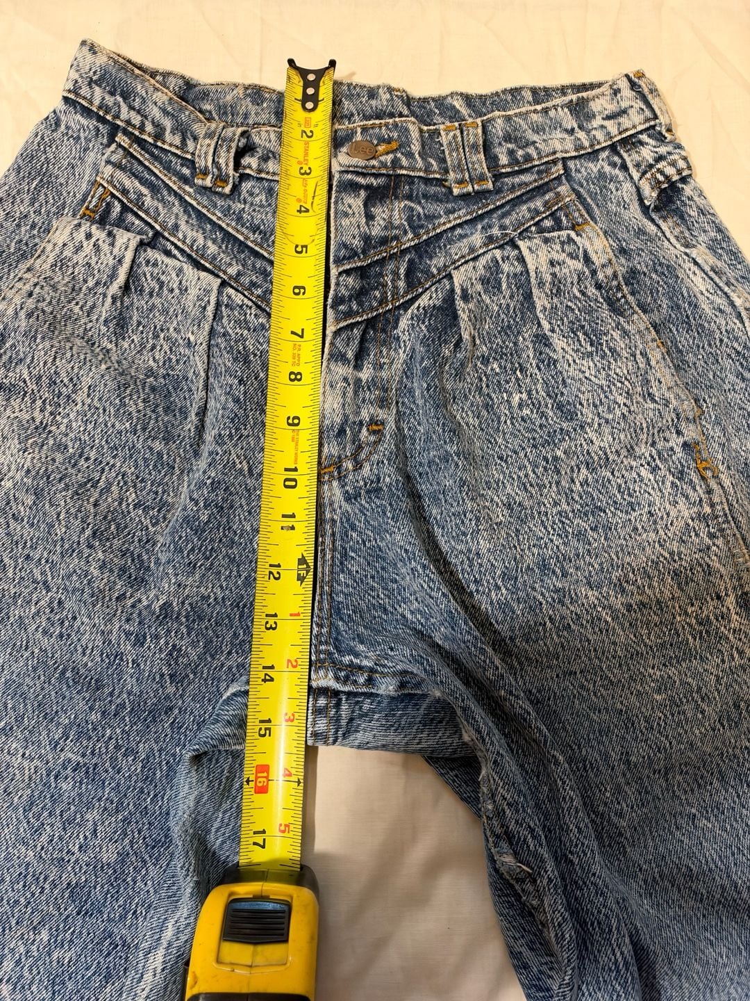 Vintage Lee High Rise Acid Wash Pleated Mom Jeans Acid Wash 12P 7