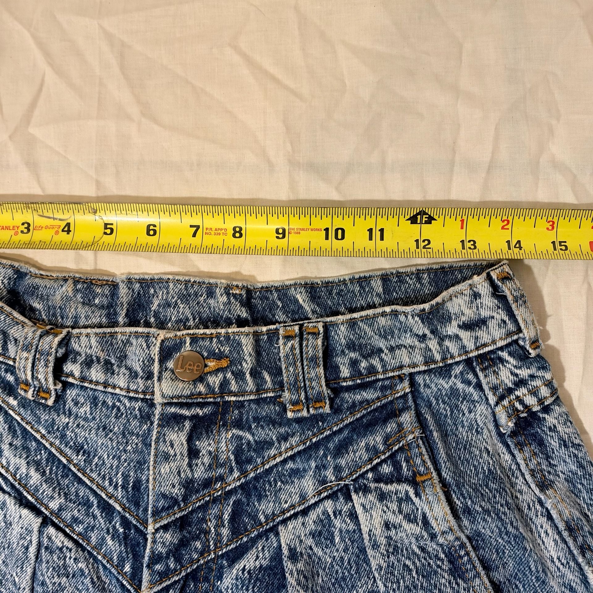 Vintage Lee High Rise Acid Wash Pleated Mom Jeans Acid Wash 12P 9