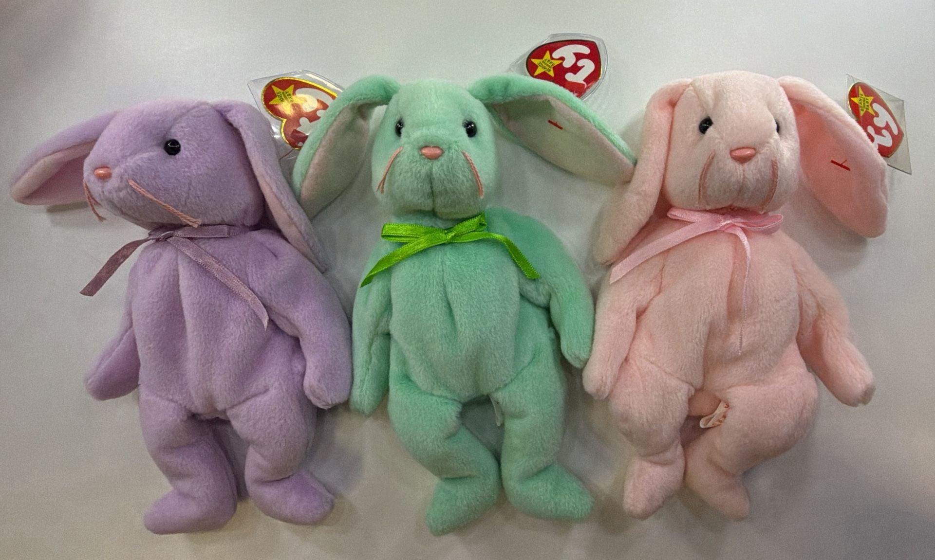Ty Beanie Babies Hippity Hoppity Floppity Bunny Lot of 3 1
