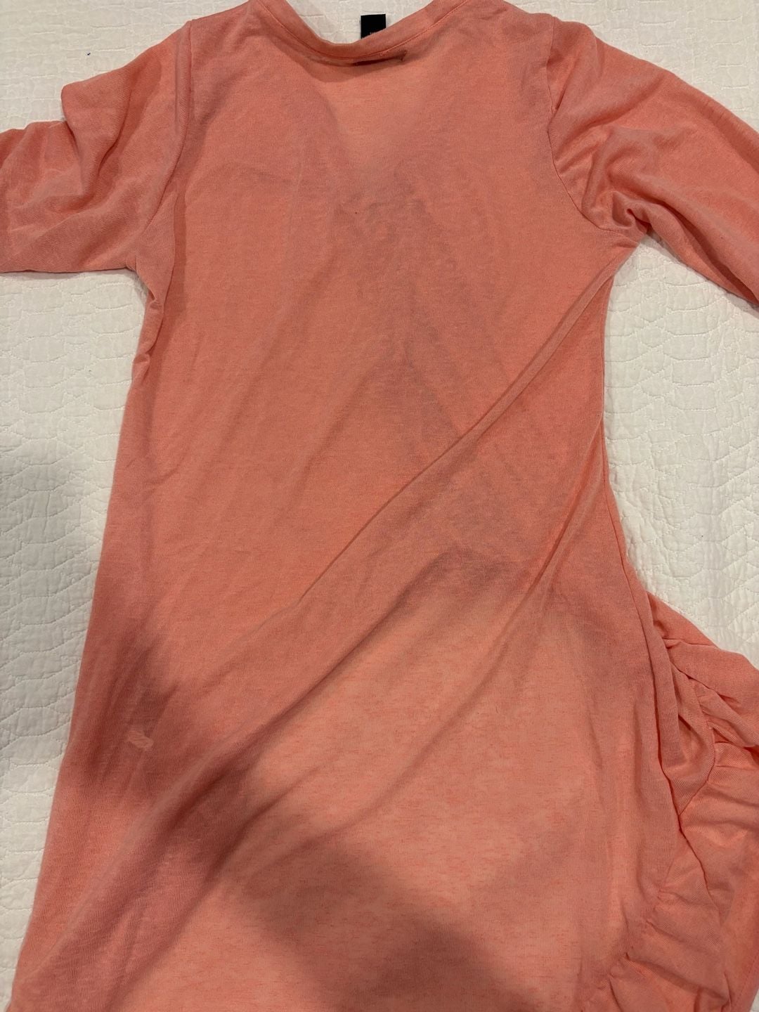 Rouge Collection Women’s 3X Coral Button Front Ruffle Hem Tunic Top 9