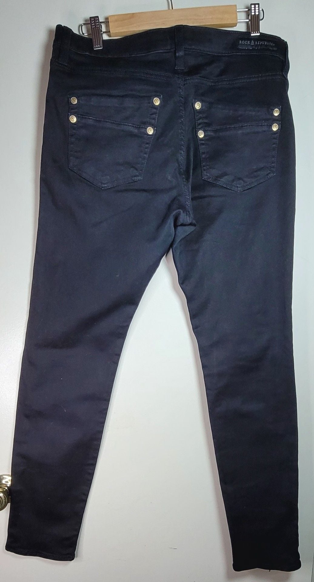 Rock & Republic Kashmere Jeans Size 16 M Black Cotton Spandex 3