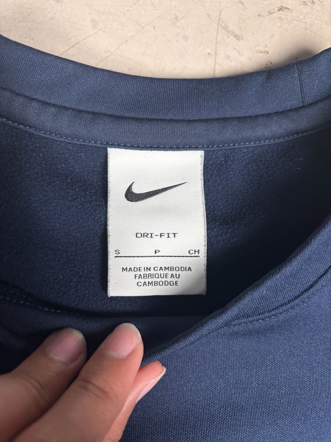 Nike Park 20 Crew Top Size S Navy Dri-Fit Soccer Training Sweatshirt 4