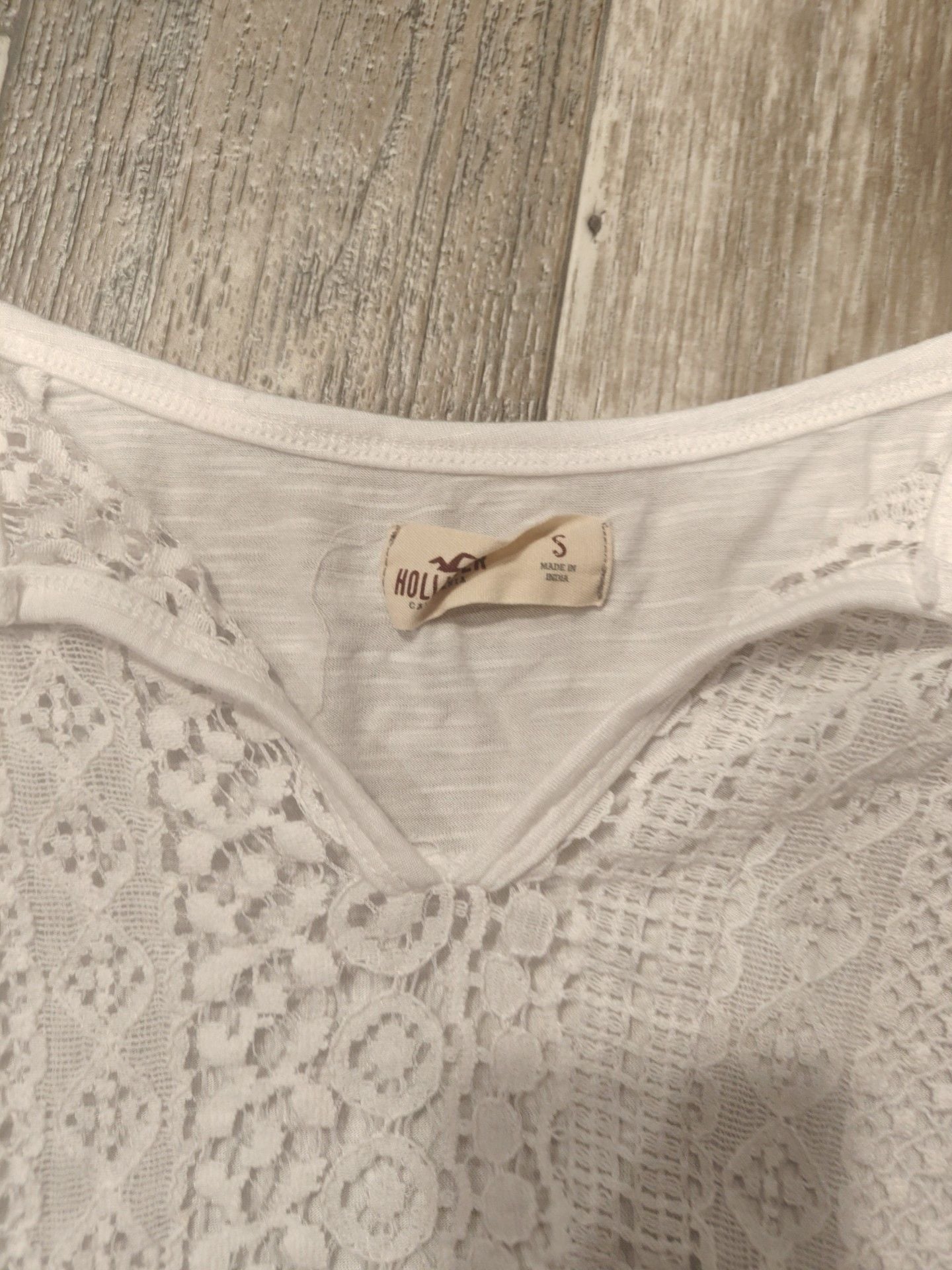 Hollister Lace Top Size S White Blouse Tassel Boho Ruffle 4