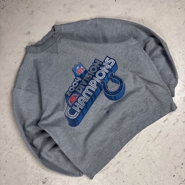 Reebok Indianapolis Colts Sweatshirt Size M 2004 Division Champions Gray