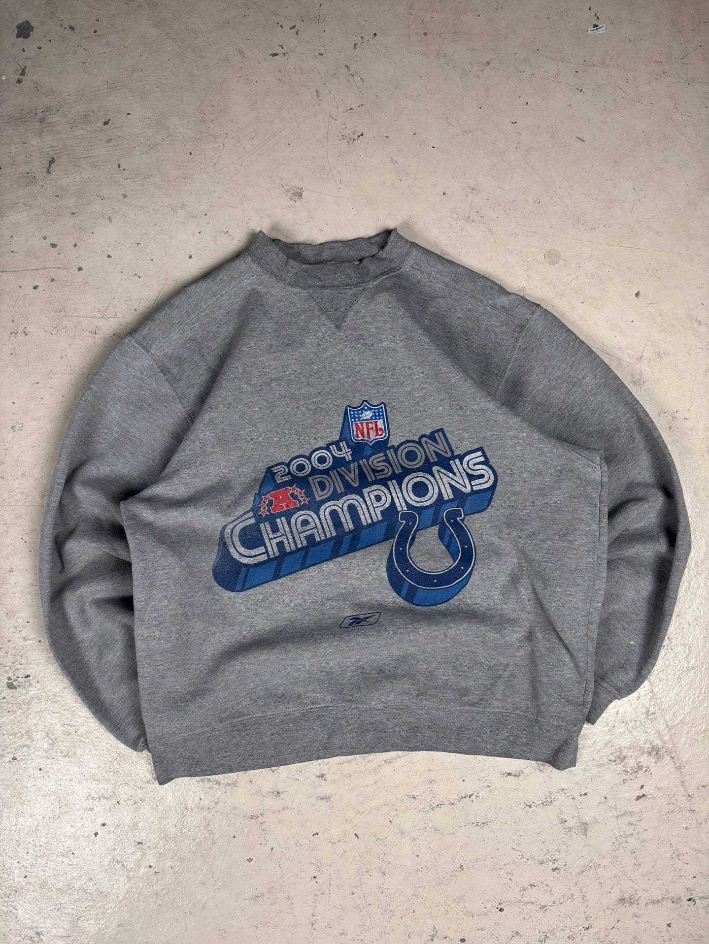 Reebok Indianapolis Colts Sweatshirt Size M 2004 Division Champions Gray 3