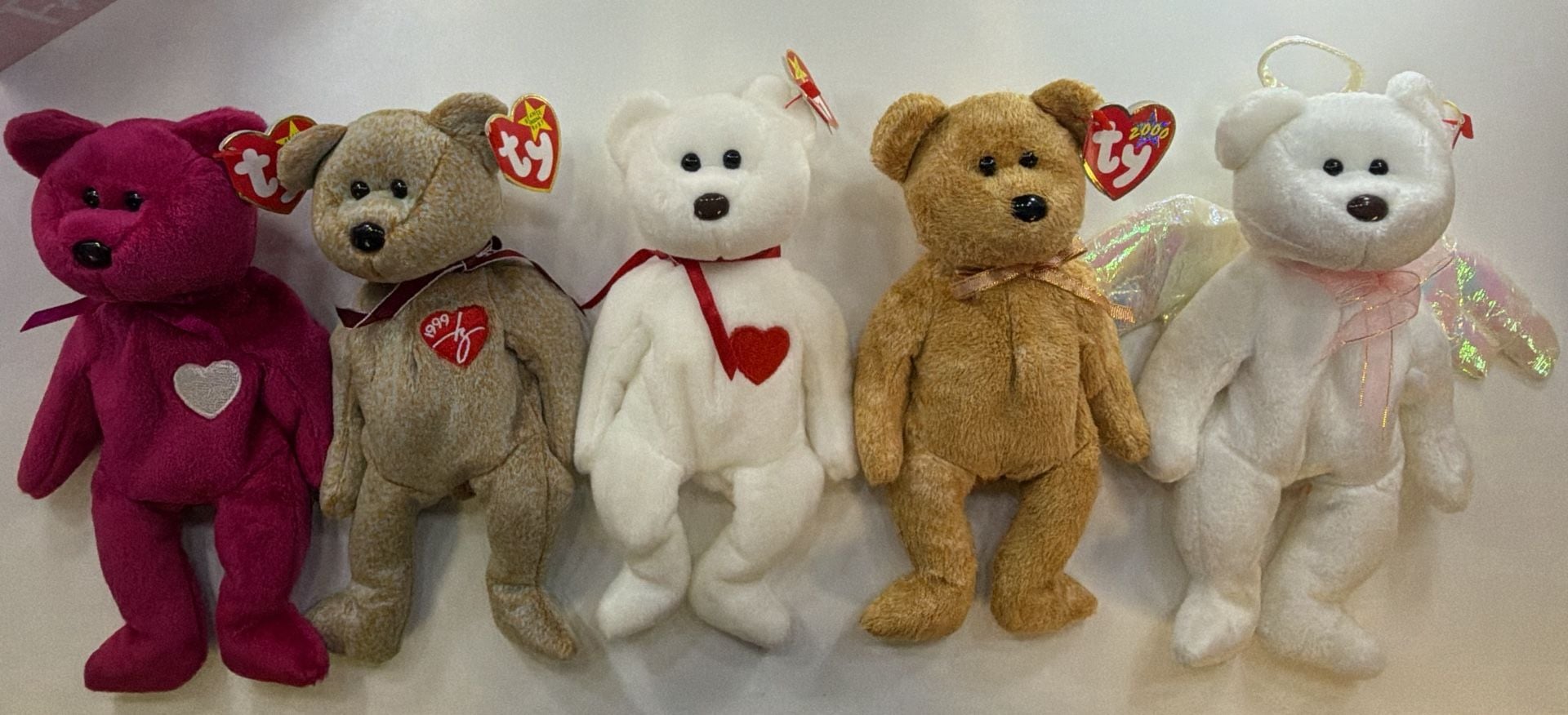 Ty Beanie Babies Lot of 5 Bear Plush Toys Vintage 1
