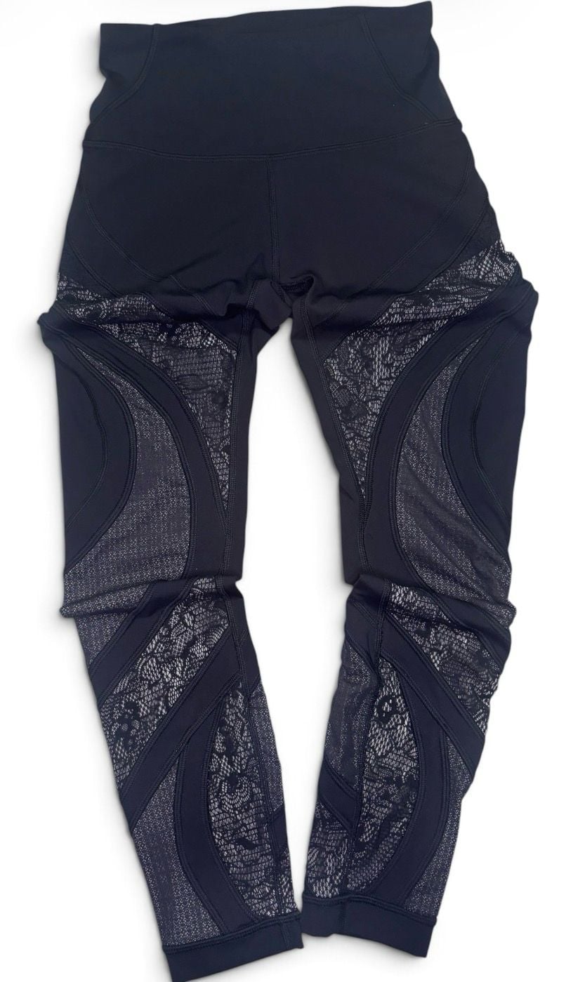 Lululemon Wunder Under Size 4 Lace Black 3