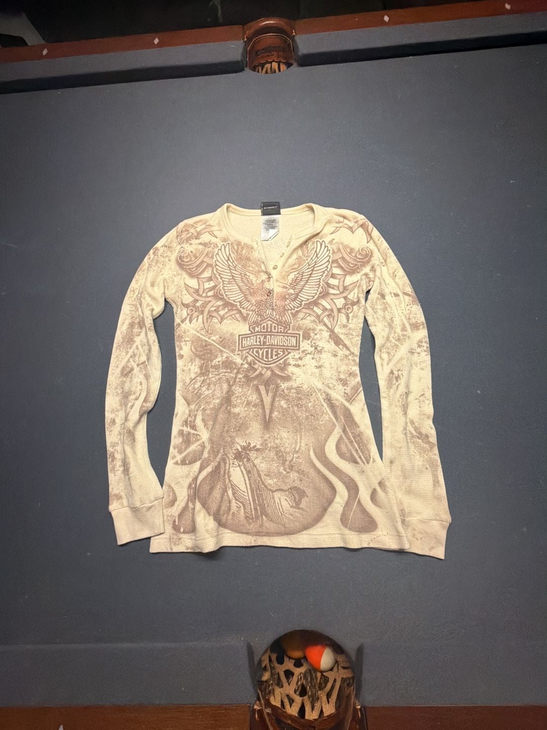Harley-Davidson Thermal Long Sleeve Shirt Size S Tan Morgantown WV 2