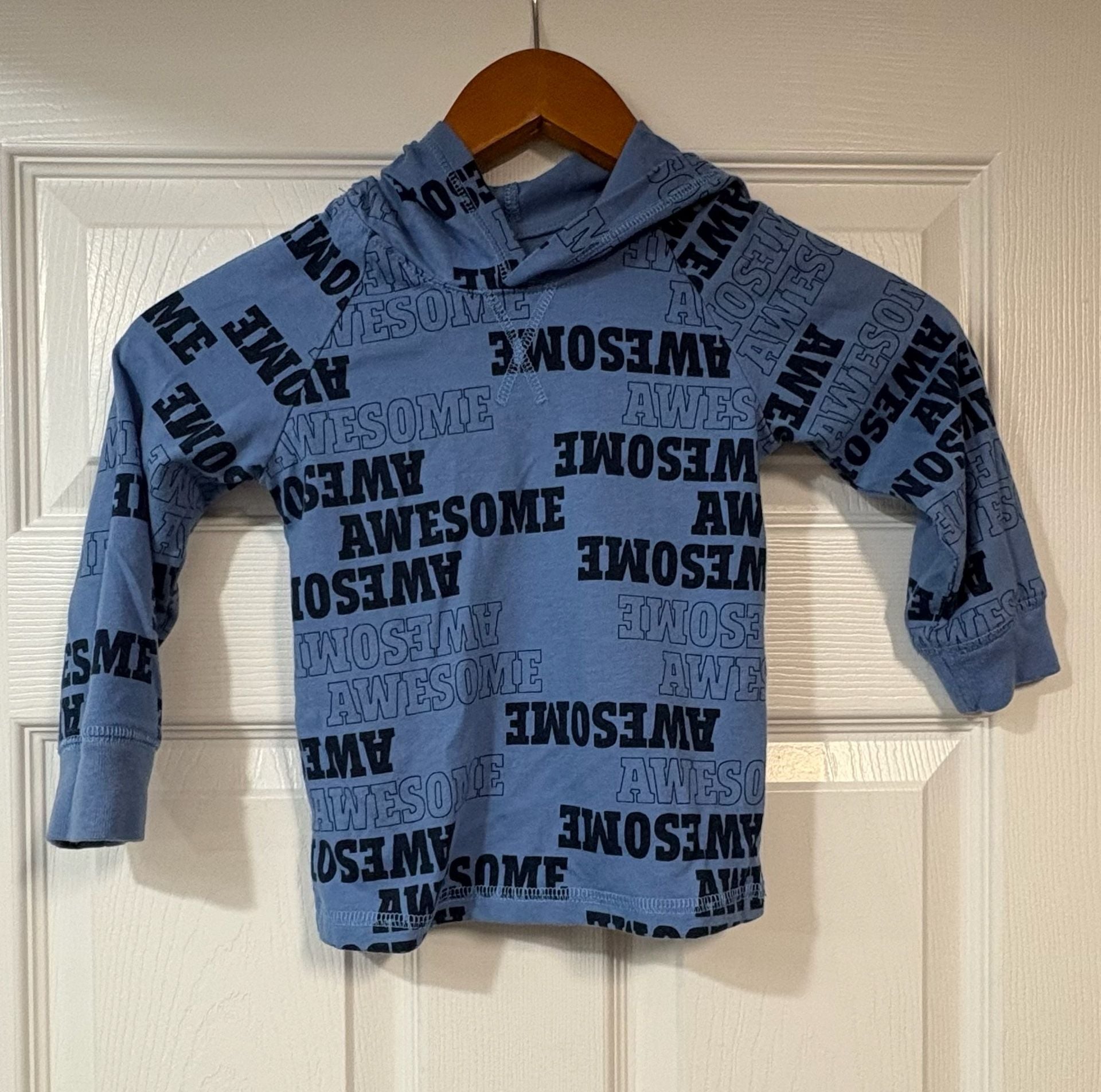 Garanimals Hoodie Size 3T Blue Awesome Print Pullover Sweatshirt 2