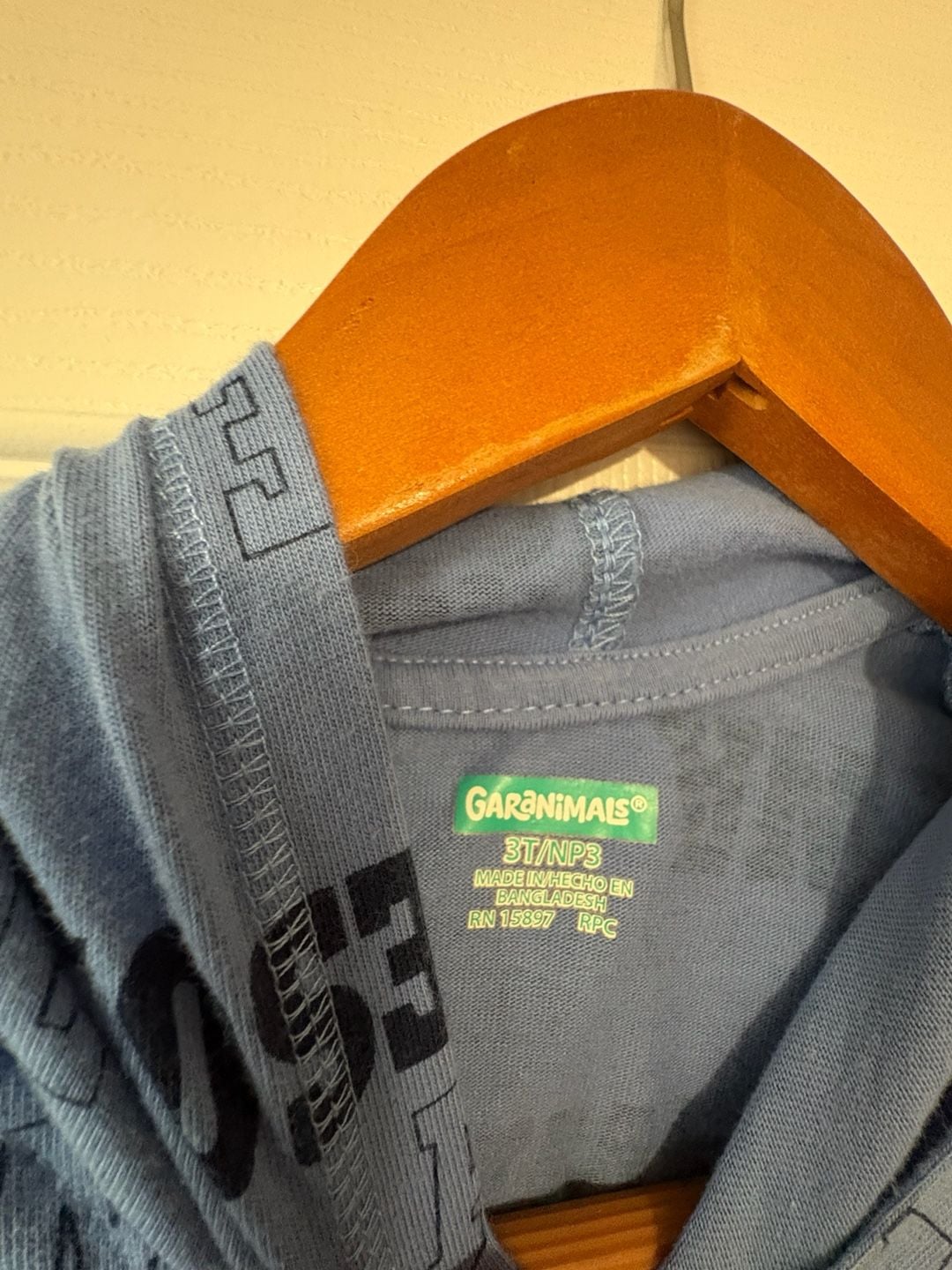 Garanimals Hoodie Size 3T Blue Awesome Print Pullover Sweatshirt 3