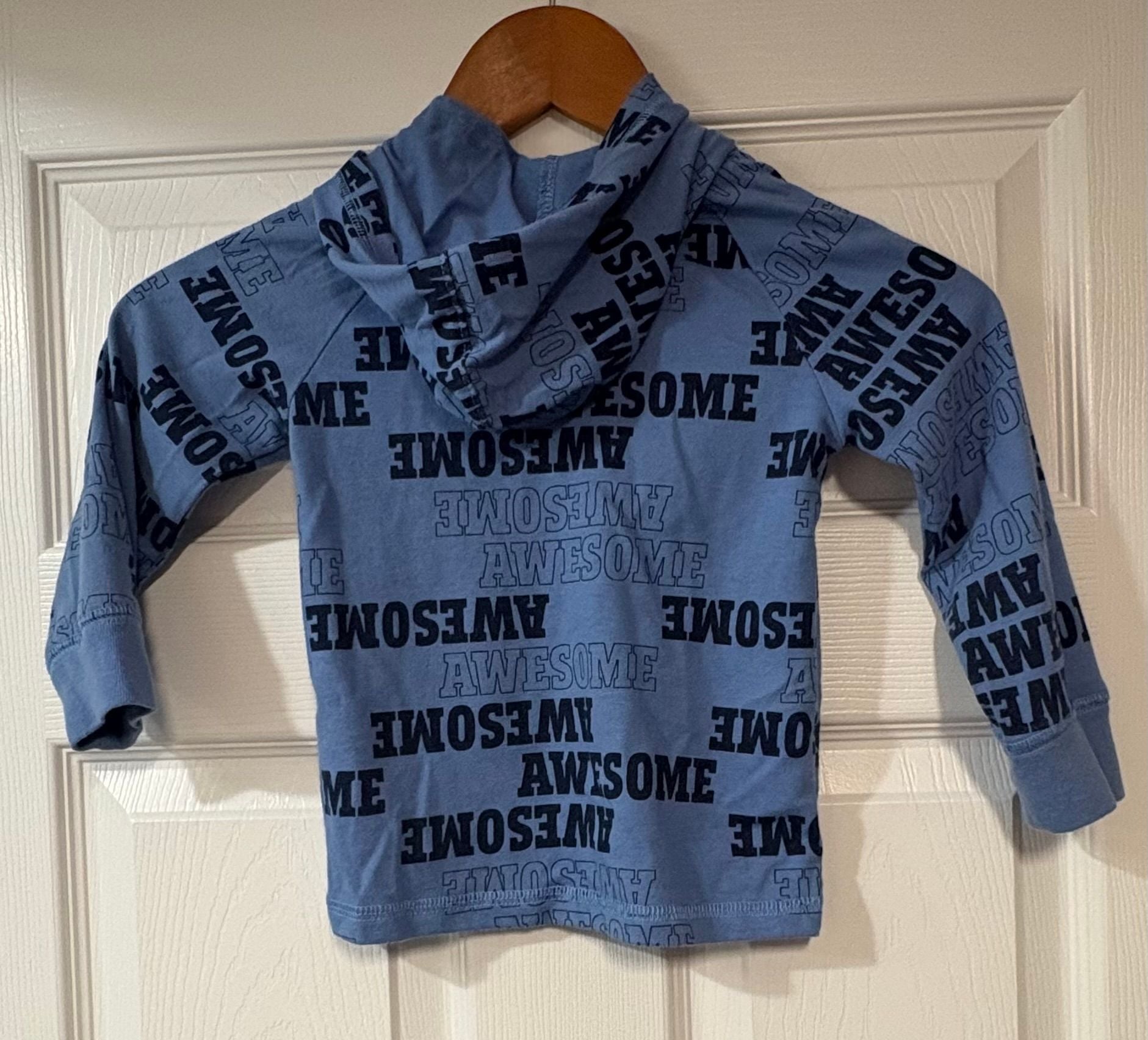 Garanimals Hoodie Size 3T Blue Awesome Print Pullover Sweatshirt 4