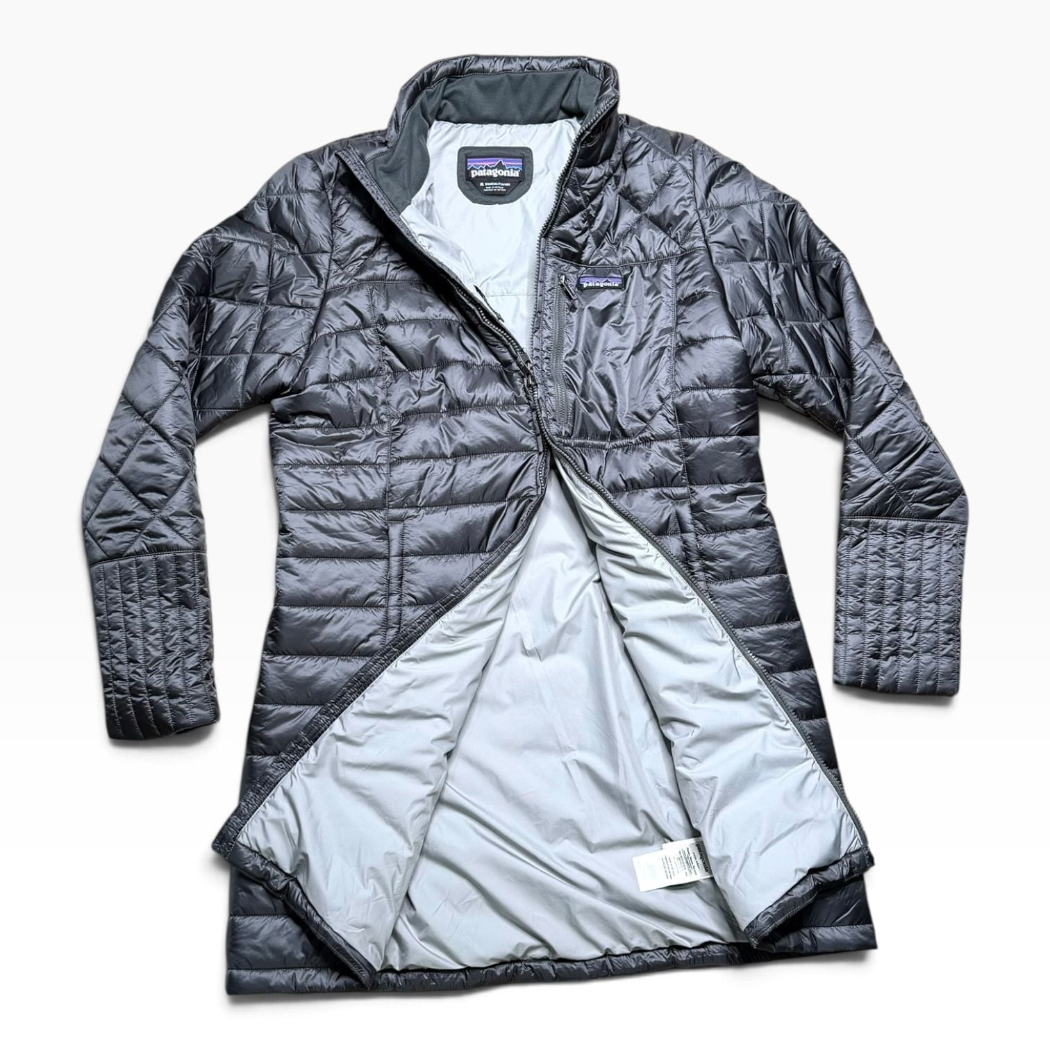 Patagonia Women’s XL Gray Long Quilted Insulated Puffer Coat Full Zip 3