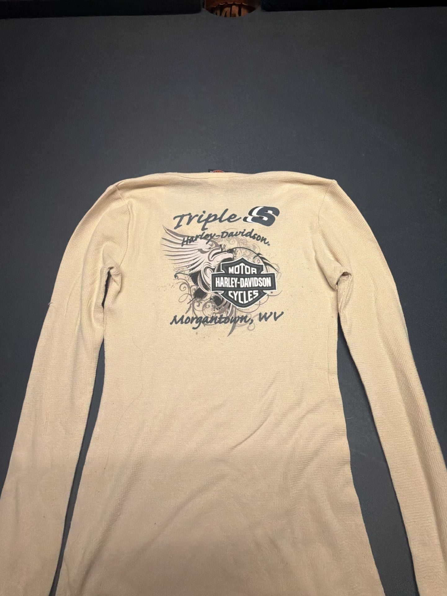 Harley-Davidson Thermal Long Sleeve Shirt Size S Tan Morgantown WV 4
