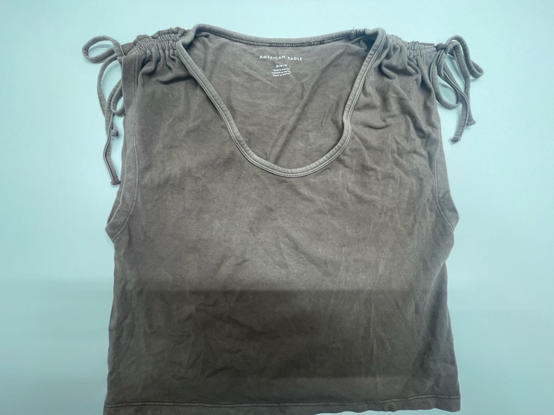 American Eagle Tank Top Size M Brown Shoulder Tie-Straps 2