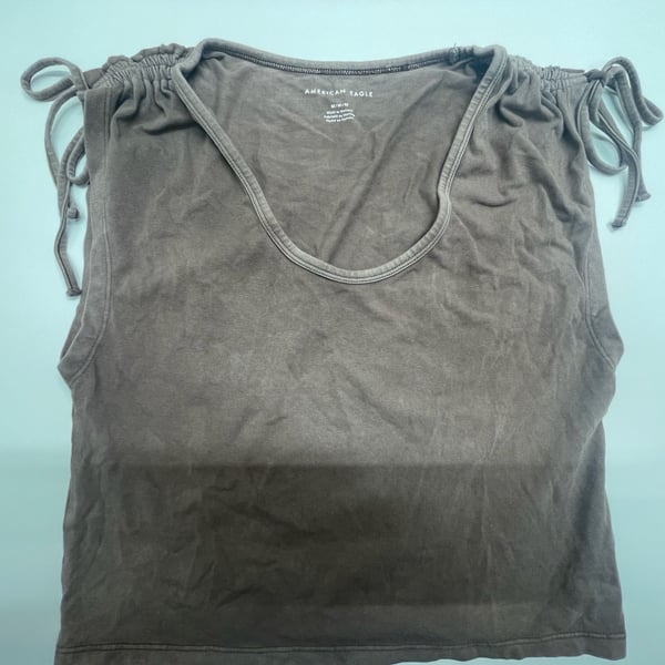 American Eagle Tank Top Size M Brown Shoulder Tie-Straps