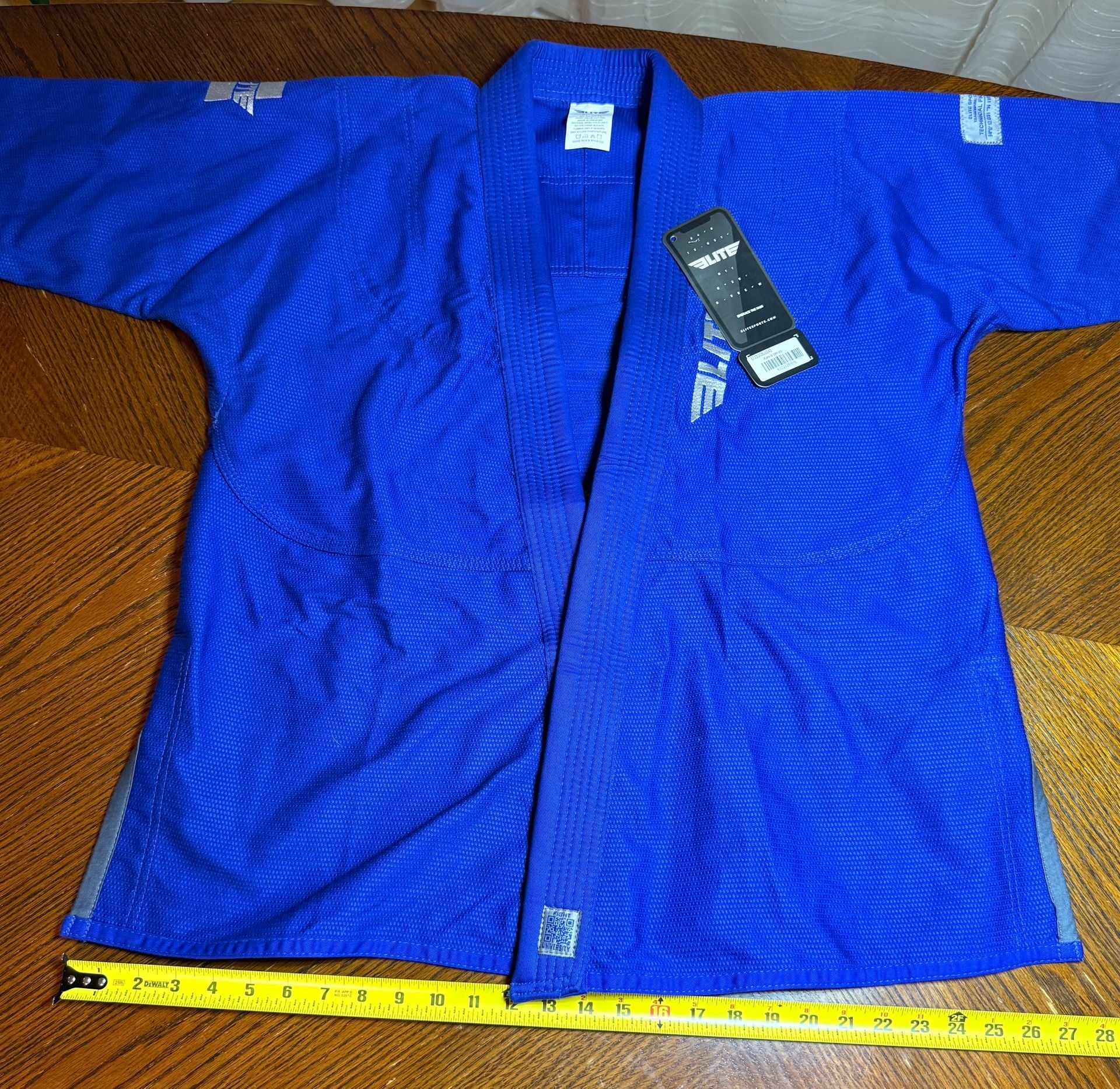 Elite Sports BJJ Gi Jacket Blue Pearl Weave 7