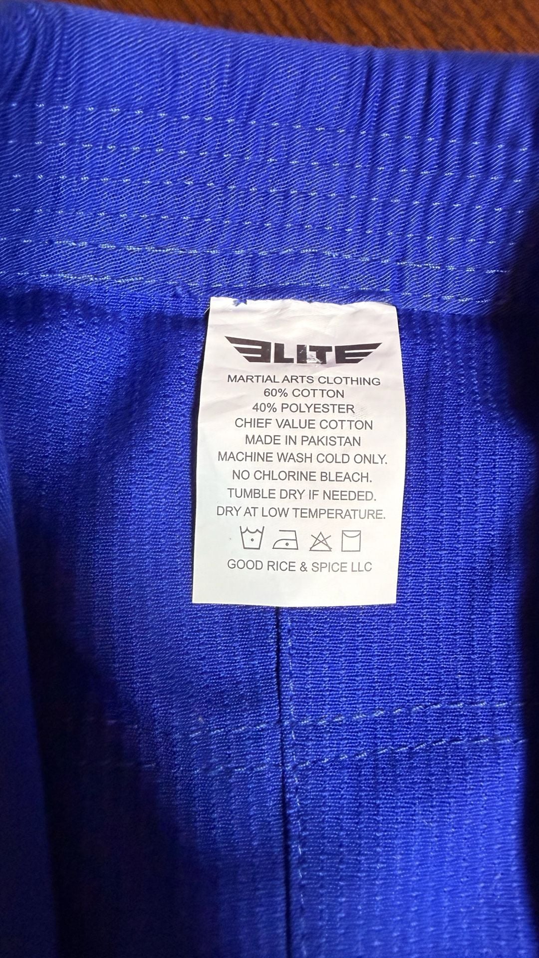 Elite Sports BJJ Gi Jacket Blue Pearl Weave 9