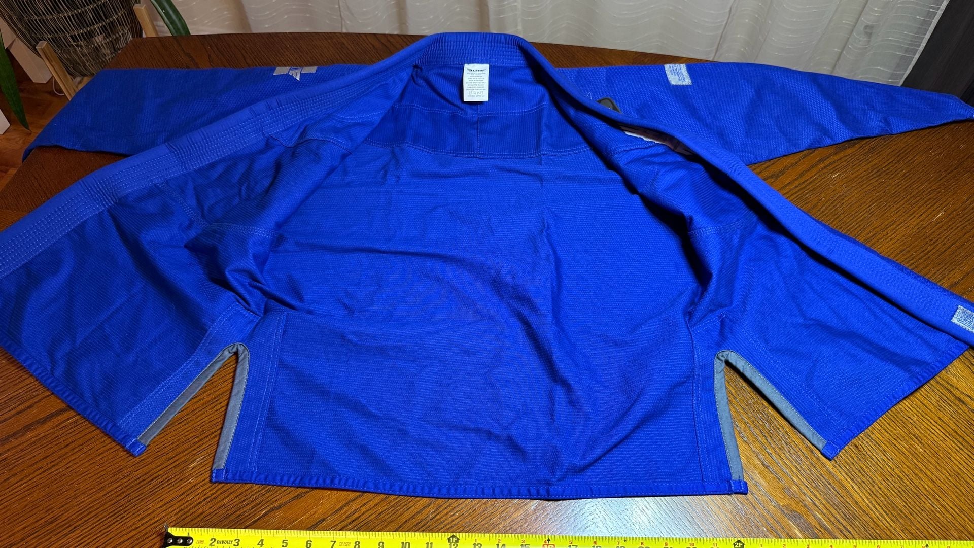 Elite Sports BJJ Gi Jacket Blue Pearl Weave 12