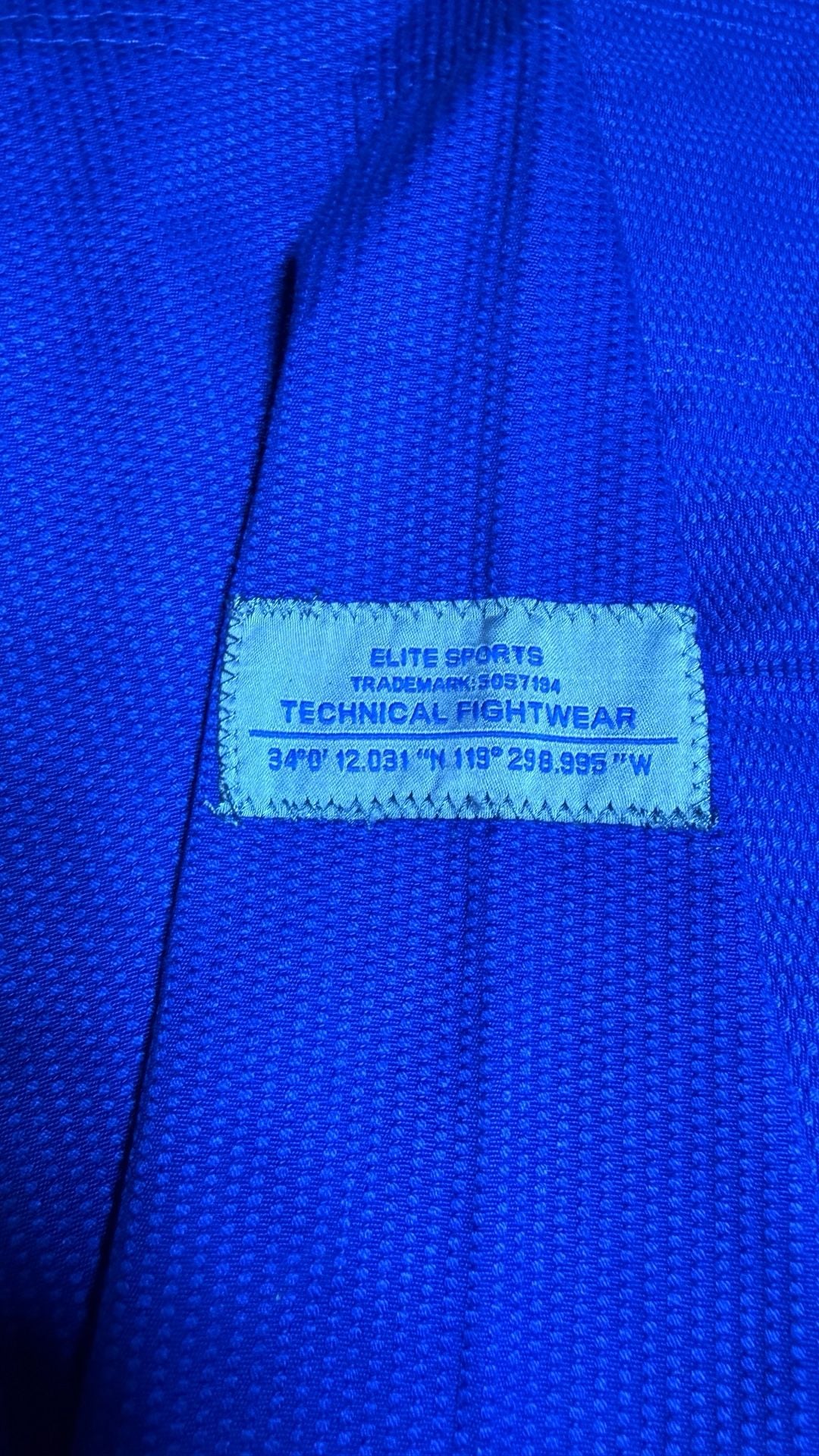Elite Sports BJJ Gi Jacket Blue Pearl Weave 14