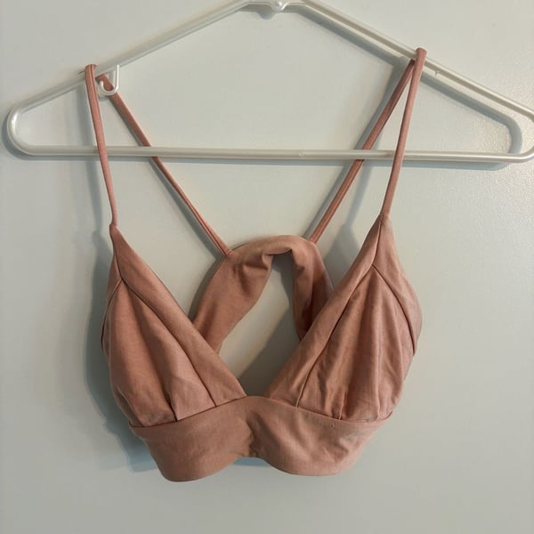 Boys + Arrows Bikini Top Size M Pink Triangle Swim Bra