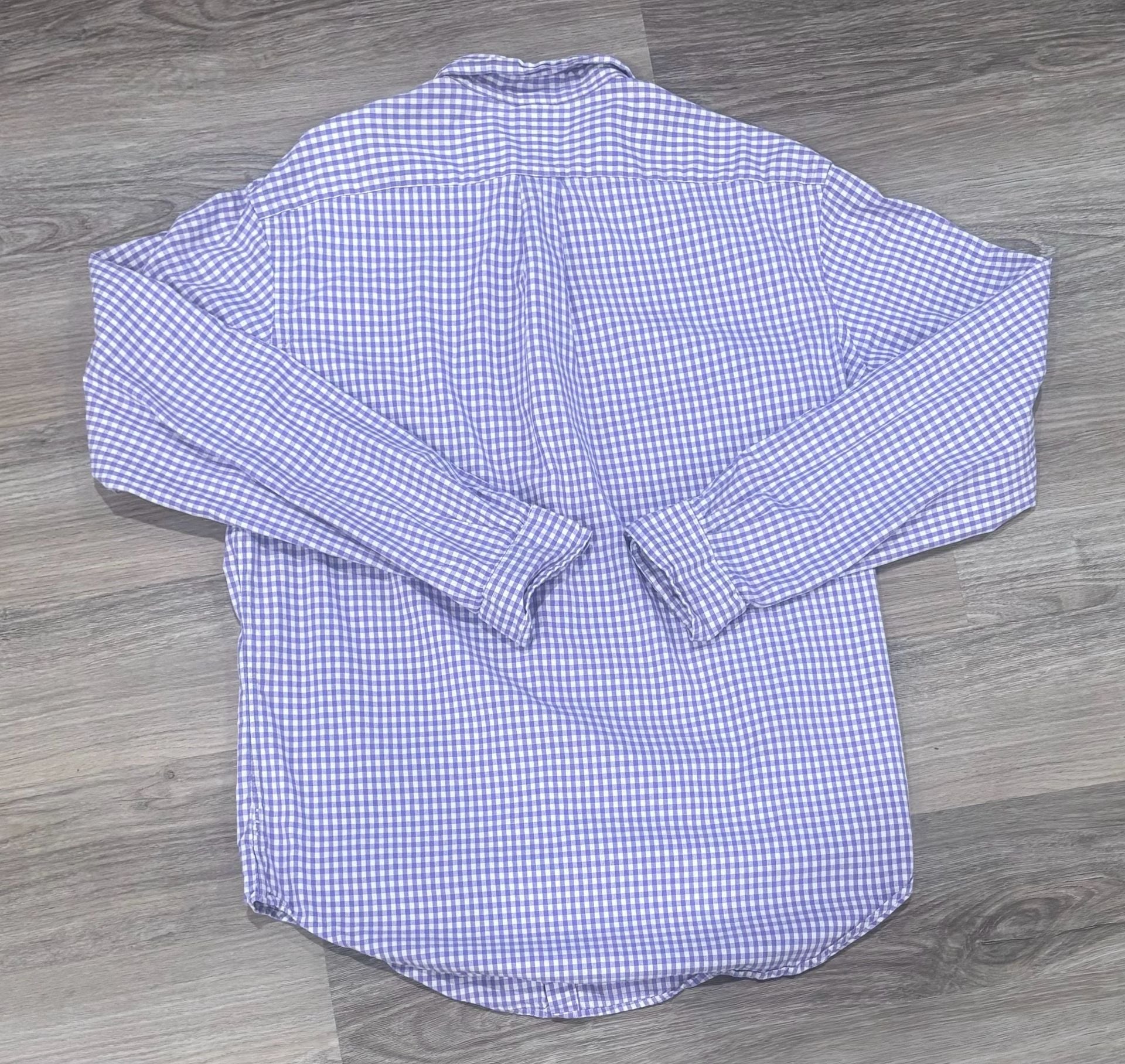 Ralph Lauren Classic Fit Gingham Shirt XL Purple White Long Sleeve Button Down 7