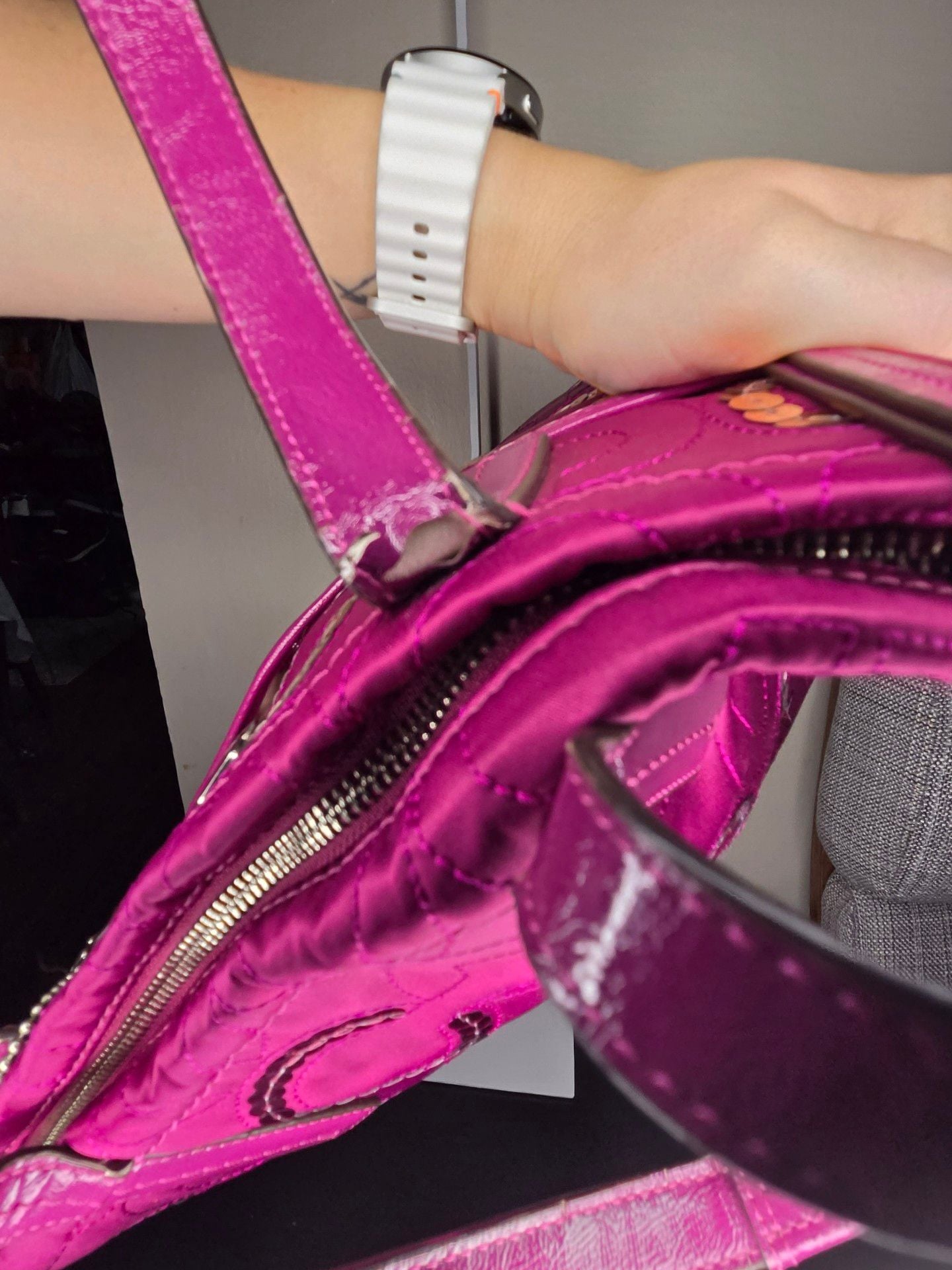 Coach Signature Sequin Tote in Passion Berry (F25470) 6