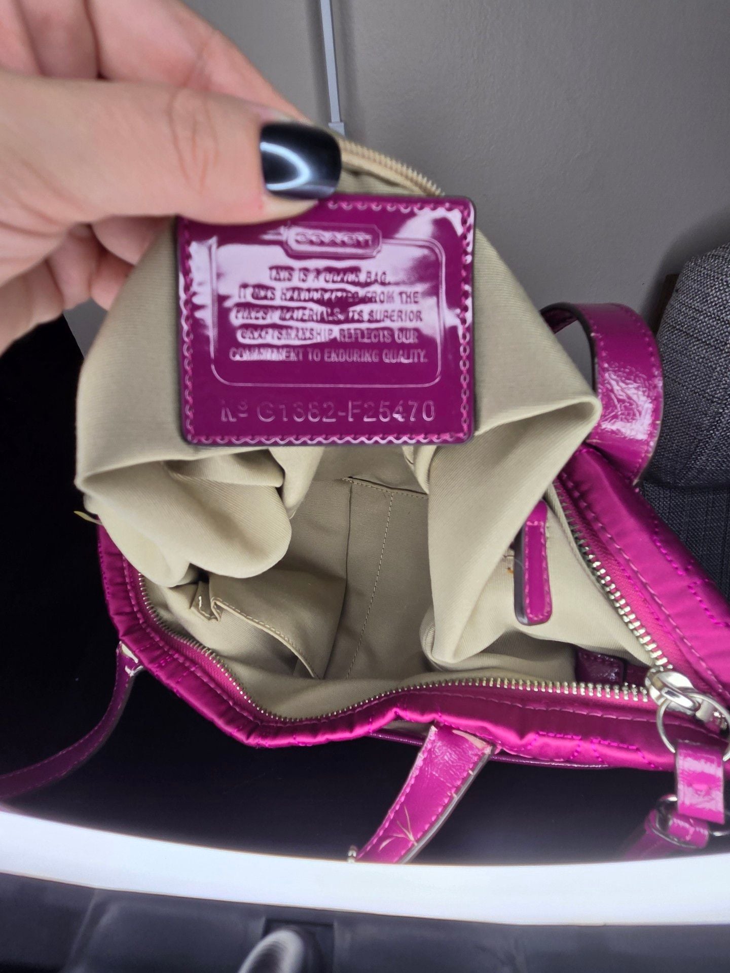 Coach Signature Sequin Tote in Passion Berry (F25470) 12