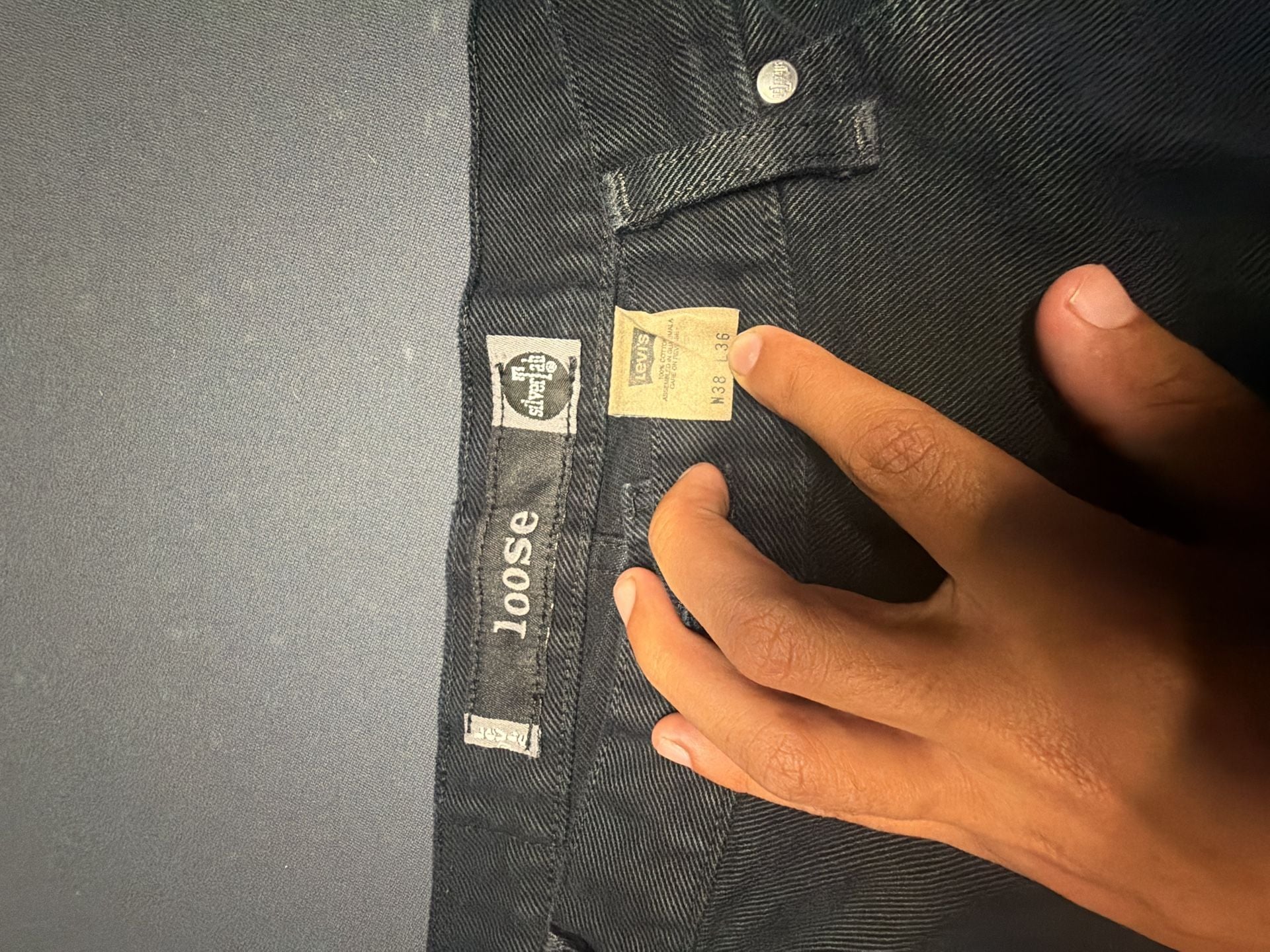 Levi's SilverTab Loose Jeans Size 38x36 Black Denim 4