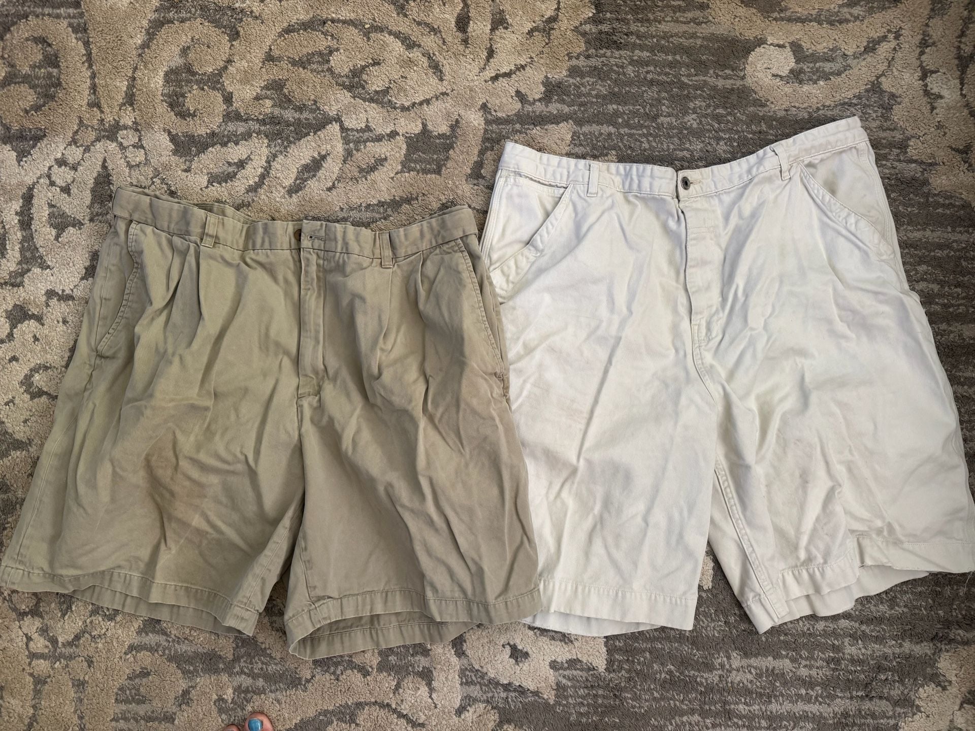 Nautica Cotton Pleated Shorts Size 44 Tan & 42 beige 1