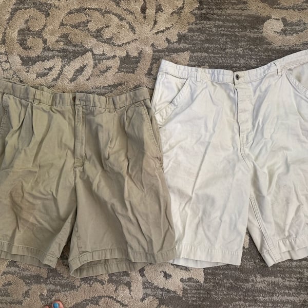Nautica Cotton Pleated Shorts Size 44 Tan & 42 beige
