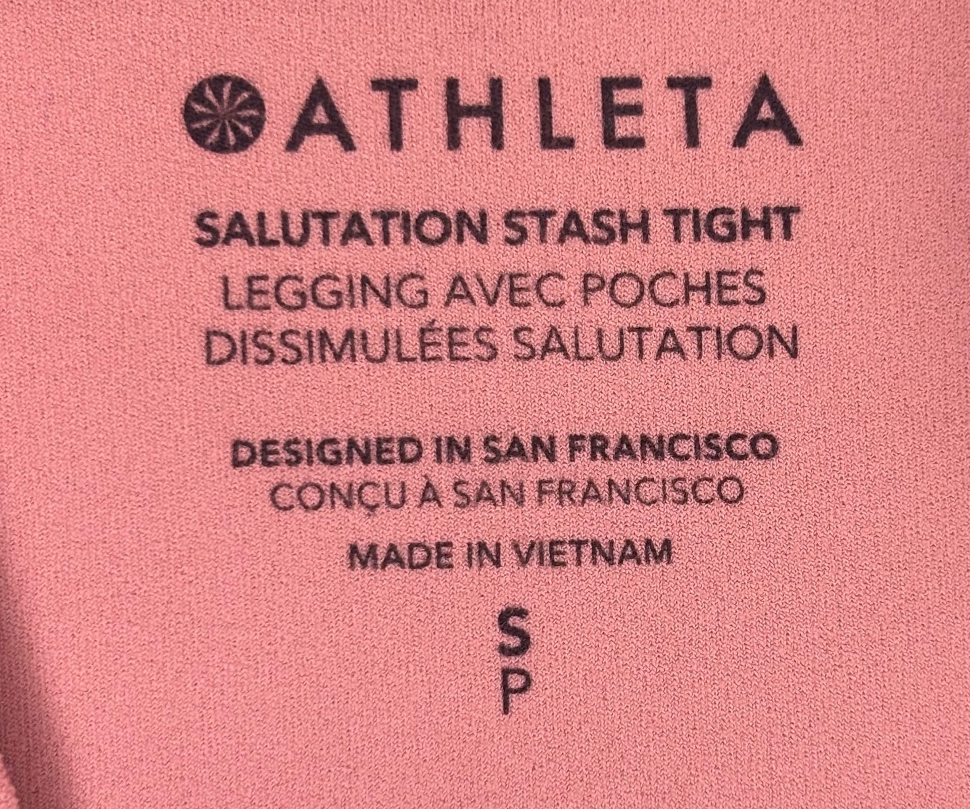 Athleta Salutation Stash Tight Size S Pink 4
