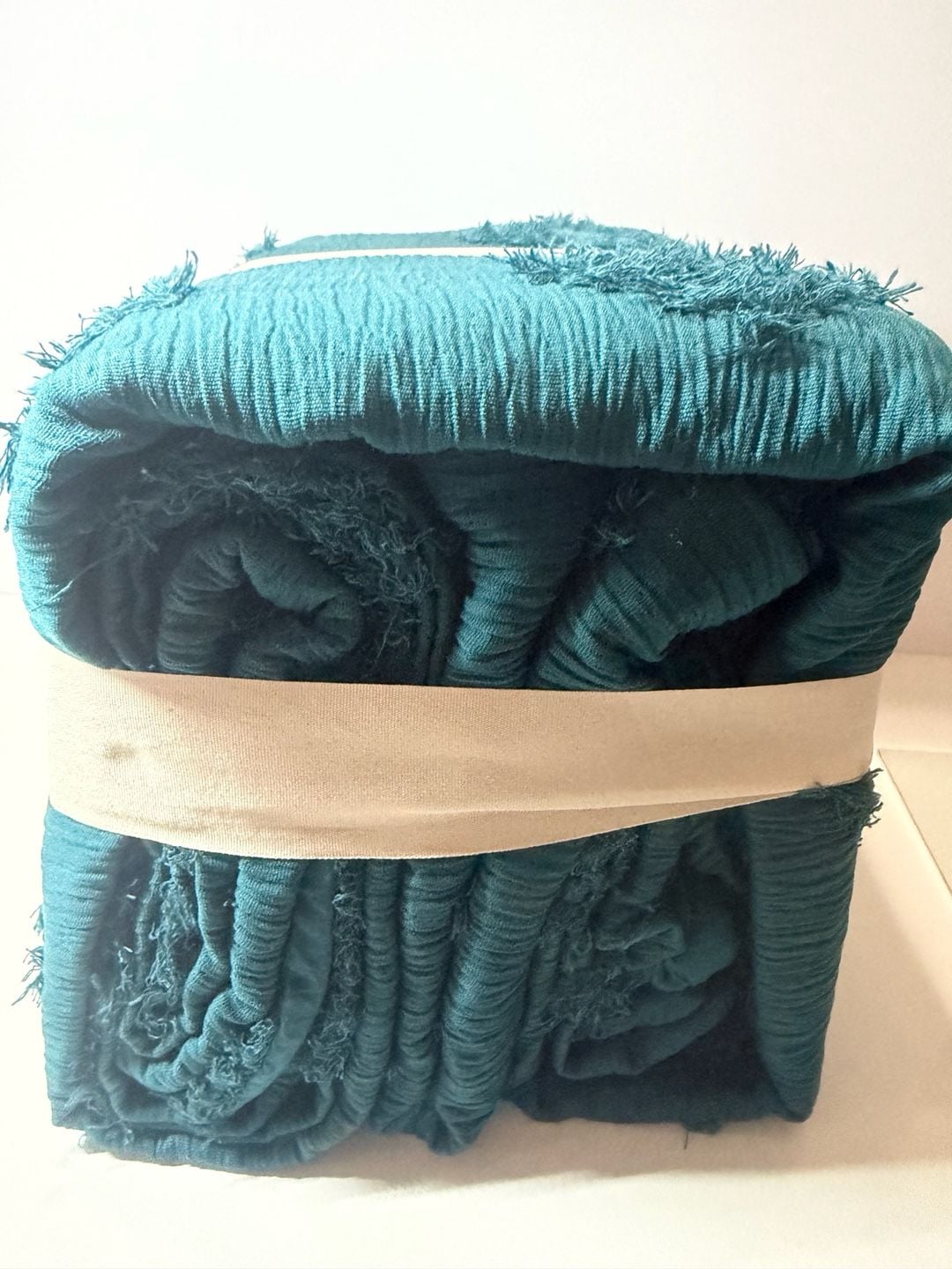NEW 3/pc Threshold KING Tufted Diamond Duvet Cover & Sham Set - Dark Teal 4
