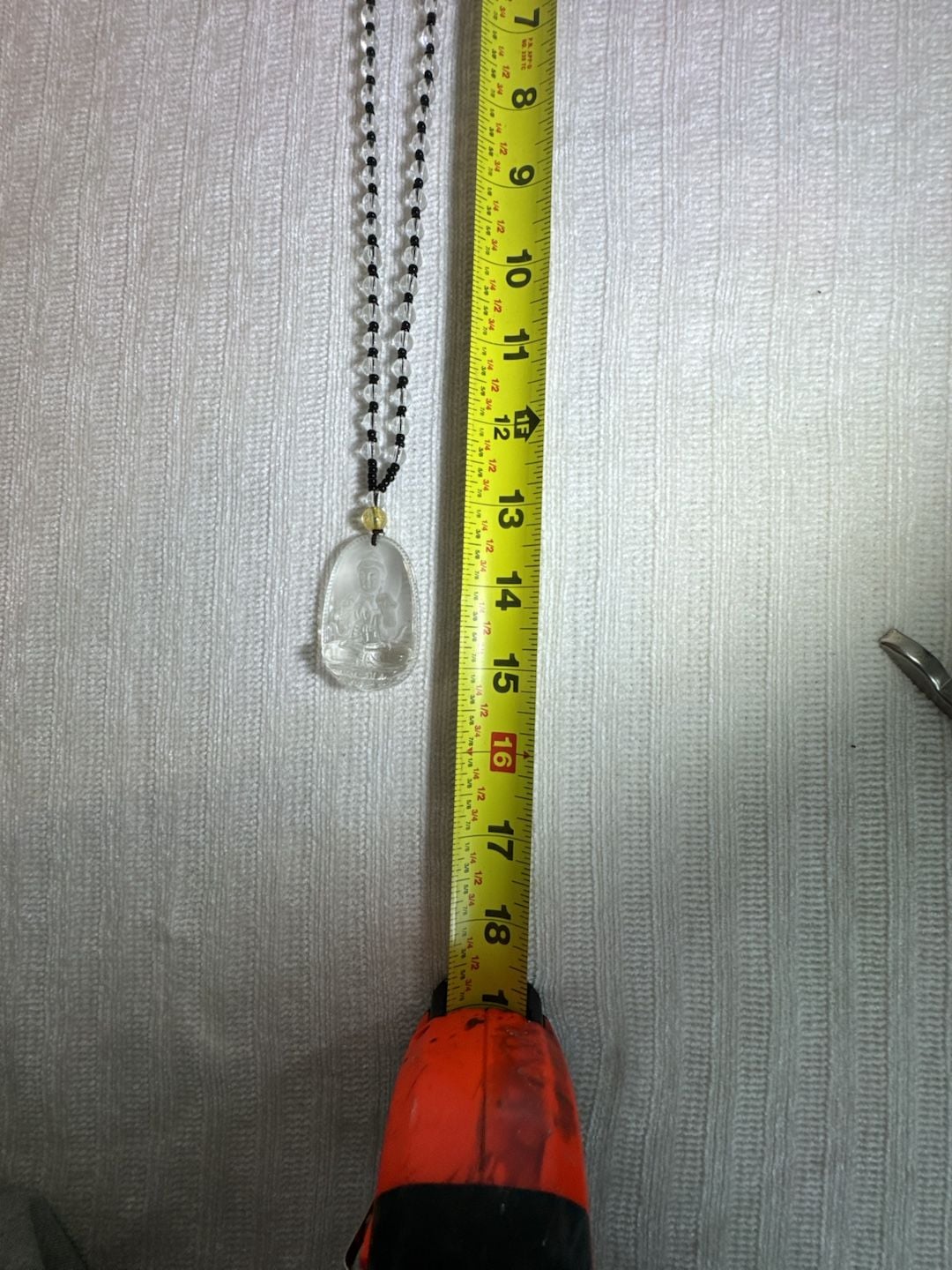 Clear Glass Guanyin Bodhisattva Pendant Necklace 3