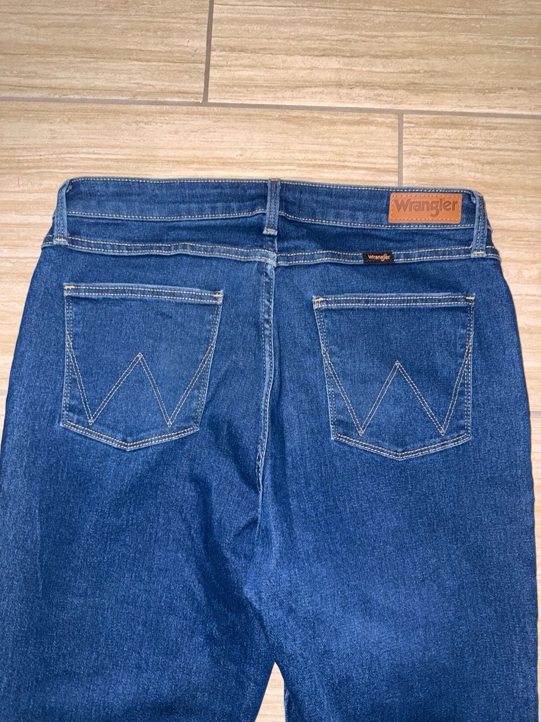 Wrangler High Rise Fierce Flare Jeans Blue Denim 7