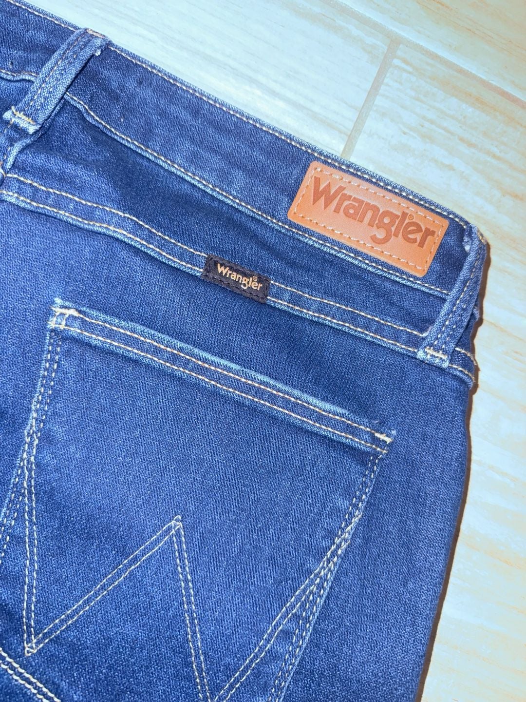 Wrangler High Rise Fierce Flare Jeans Blue Denim 8