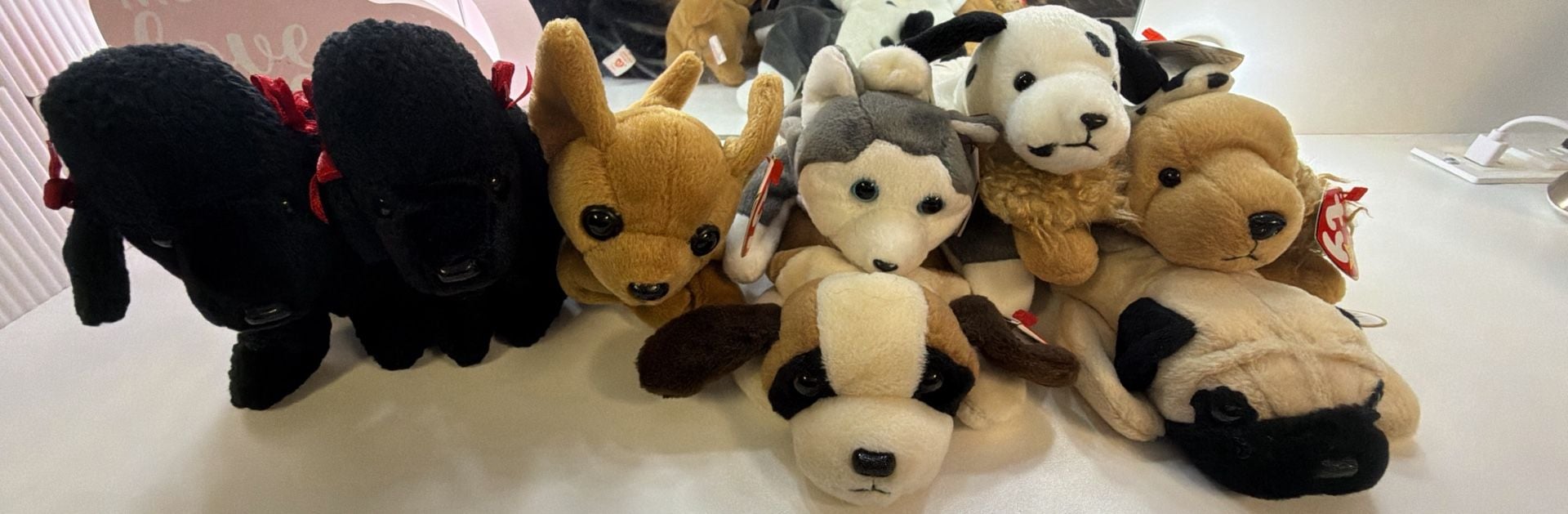 Ty Beanie Babies Dog Spunky Pugsly Bernie Lot of 8 Plush Toys 1