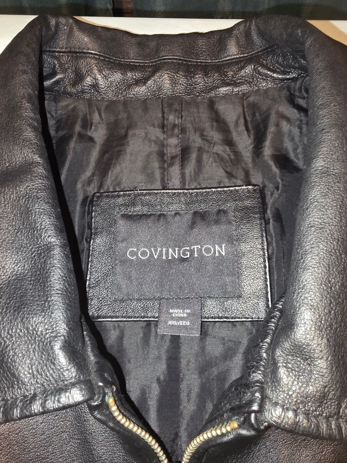Covington Black Leather Jacket Size XXL 2