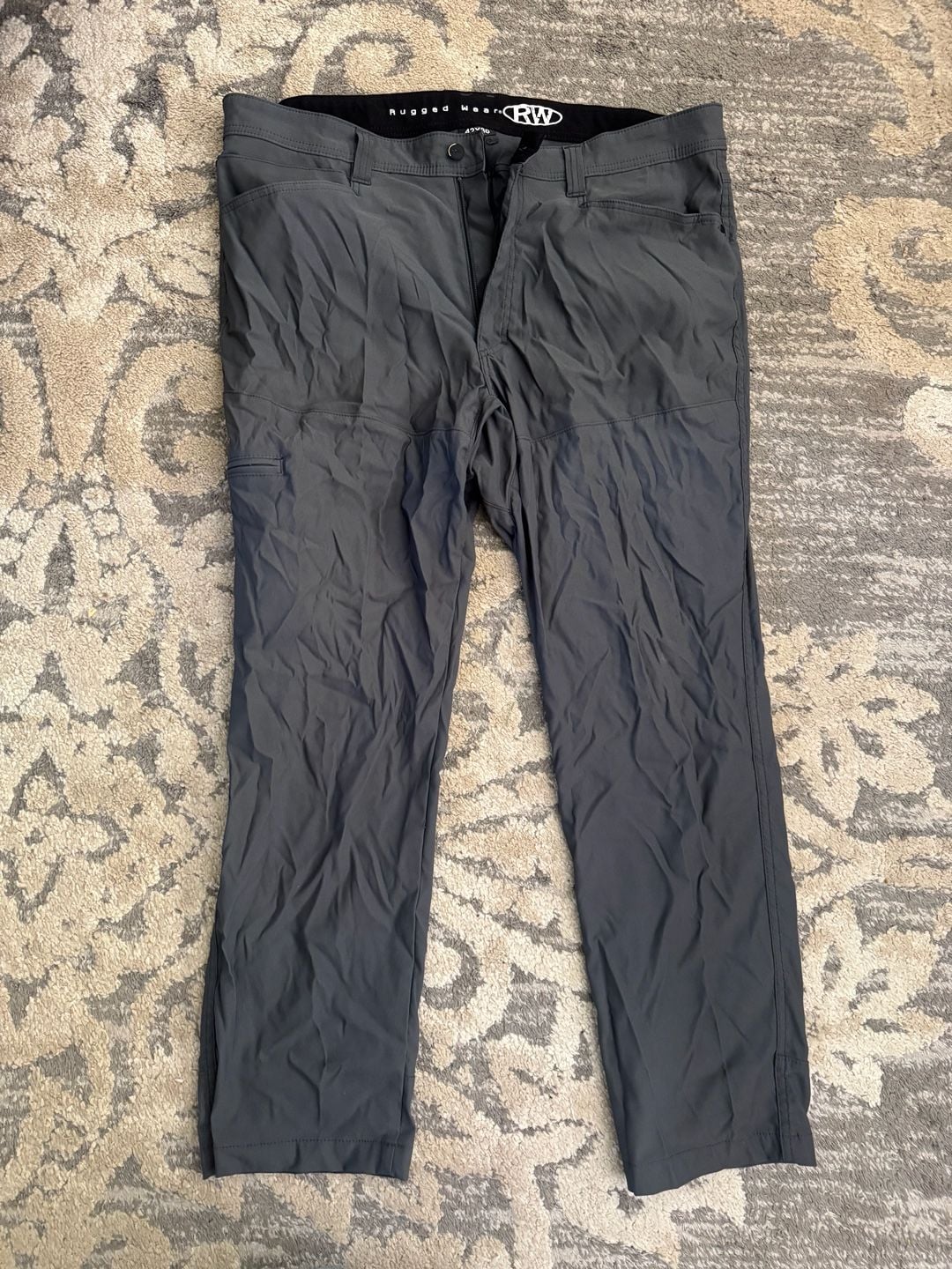 Rugged Wear RW Hiking Pants Size 42X30 Gray Cargo Outdoor Stretch 2
