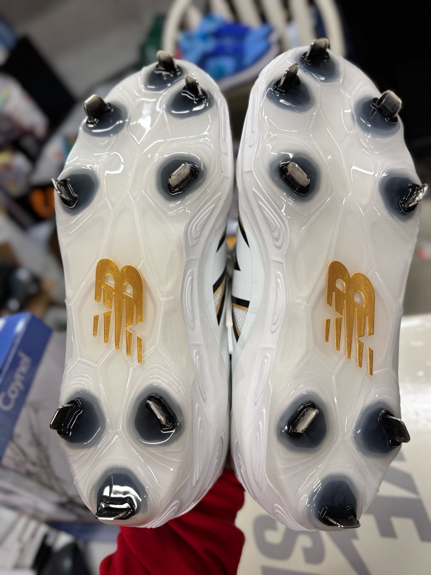 New Balance Fresh Foam X 3000v7 Metal Baseball Cleats White Gold 10M 8