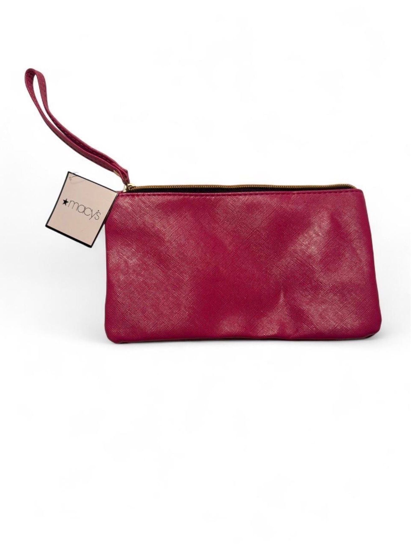 Macy's Maroon Leather Wristlet 2