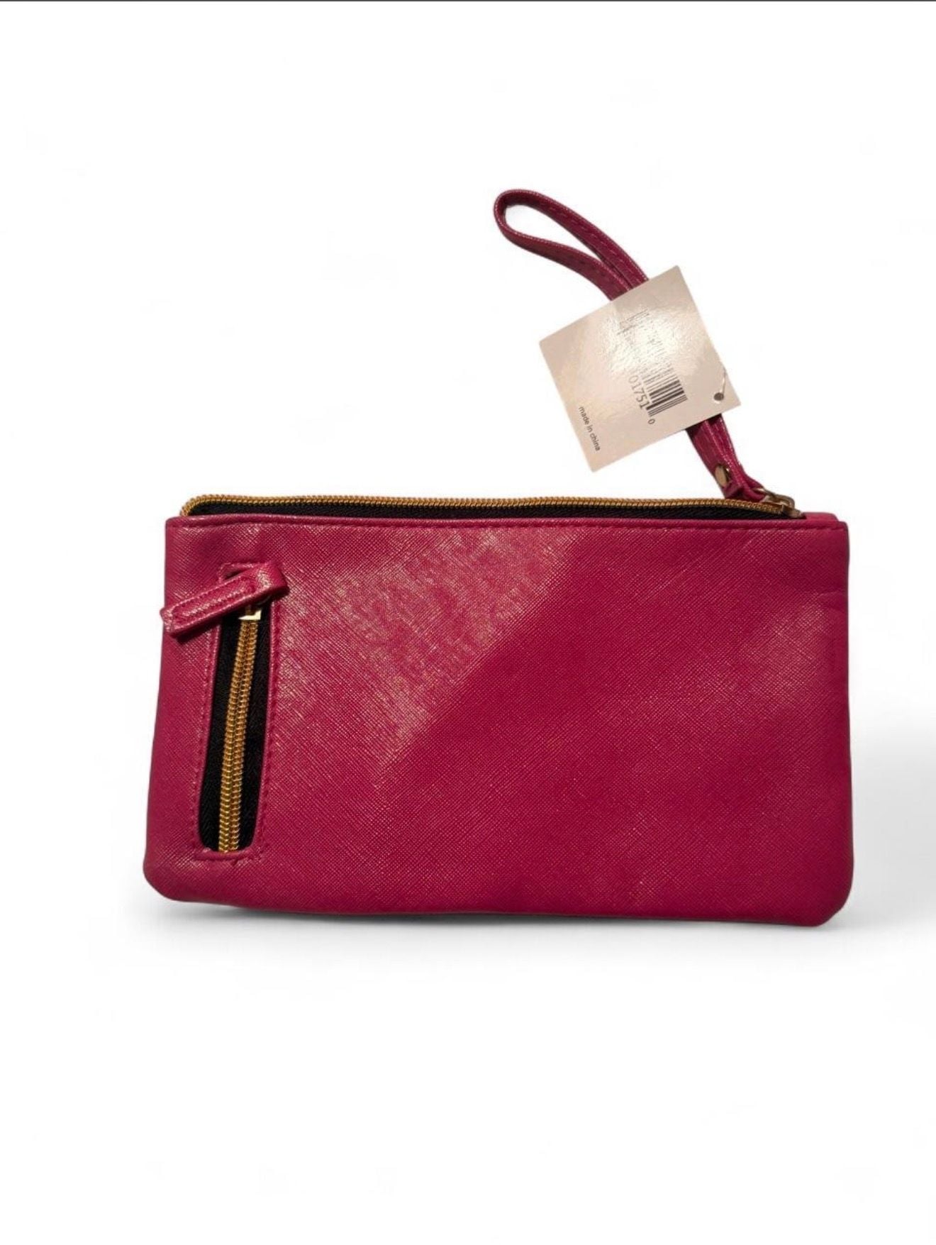 Macy's Maroon Leather Wristlet 3