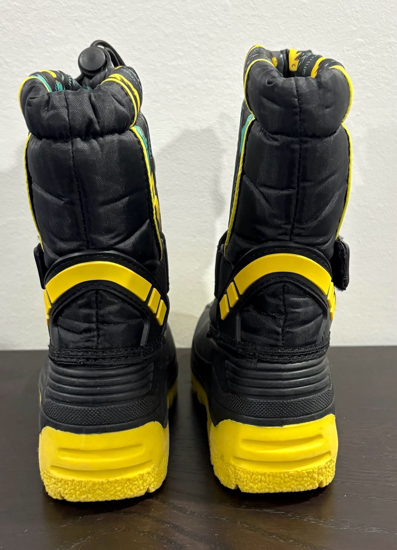 Merence Dinosaur Winter Snow Boots Size 25/26 Black Yellow 5