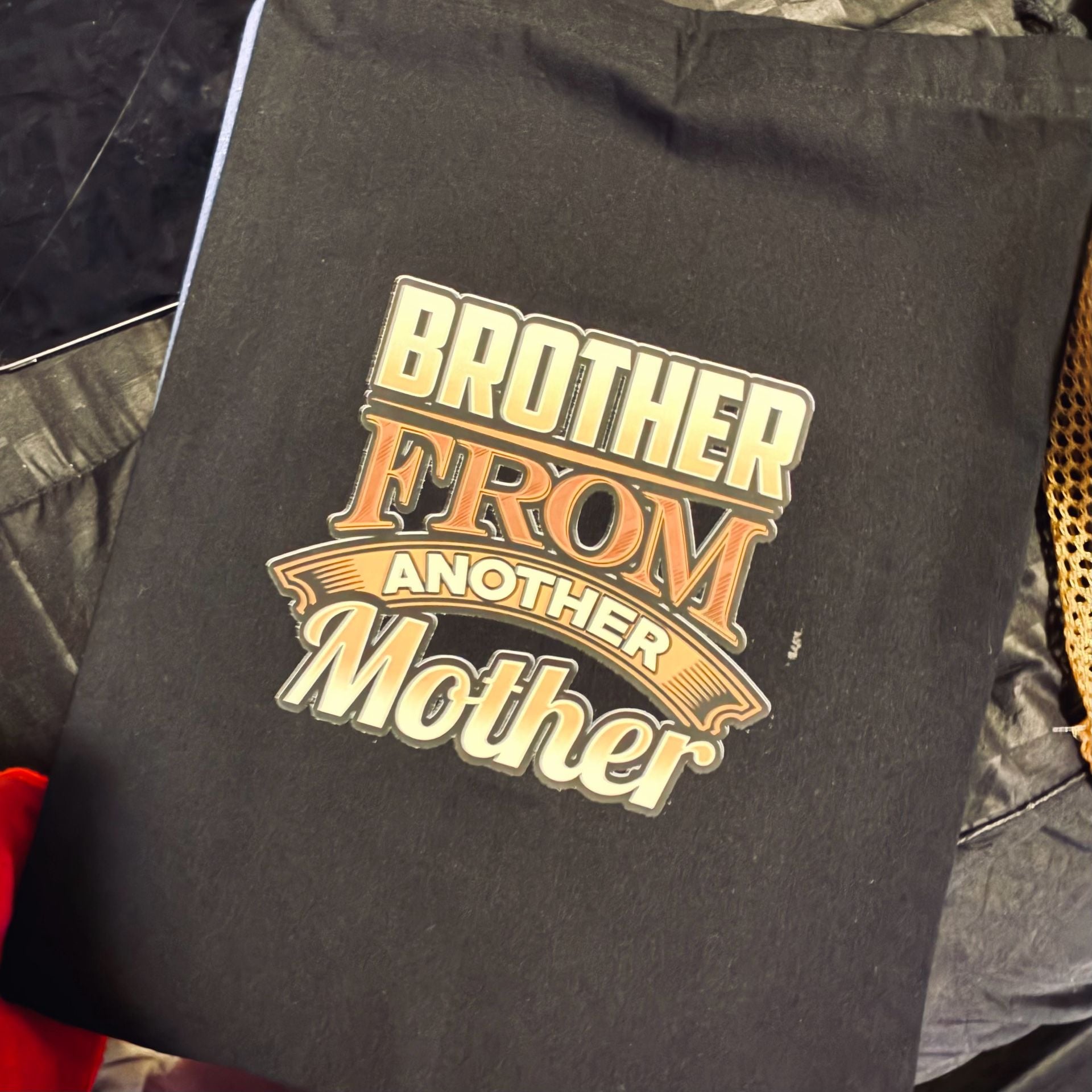Brother From Another Mother Black Drawstring Bag 3