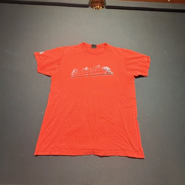 Quiksilver T-Shirt Size L Red Graphic Logo Short Sleeve Surf