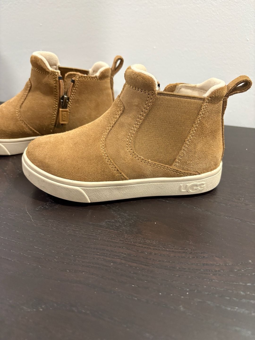 Ugg Hamden II Boots Size 10 Chestnut Suede Toddler Zip 3