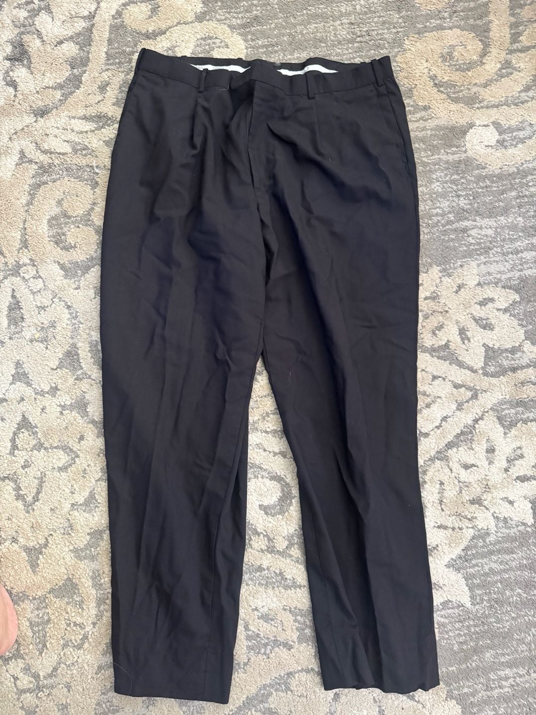 Men’s Linea Uomo Kevin 1P Dress Pants Size 46R 40W Black 2