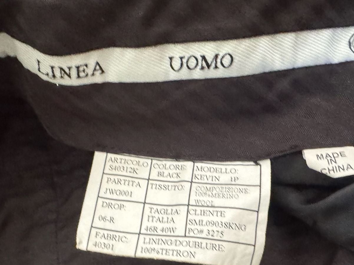 Men’s Linea Uomo Kevin 1P Dress Pants Size 46R 40W Black 3