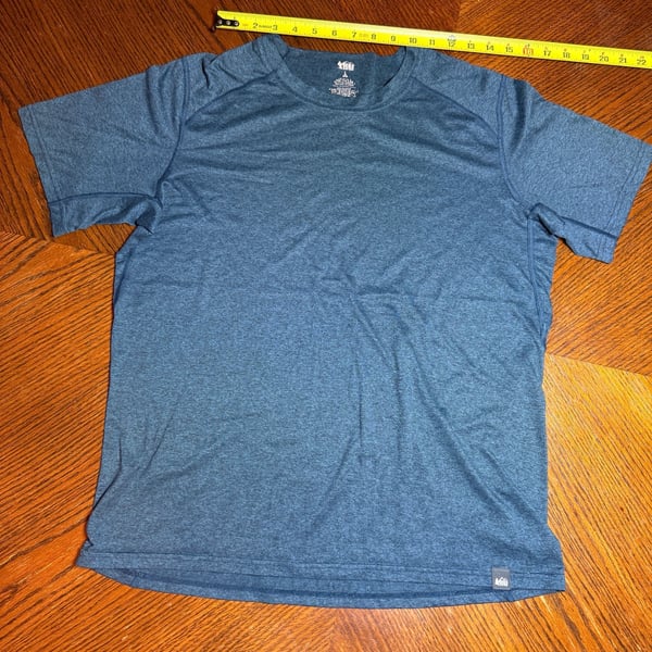 REI Co-op Athletic T-Shirt Size L Blue Heather Short Sleeve